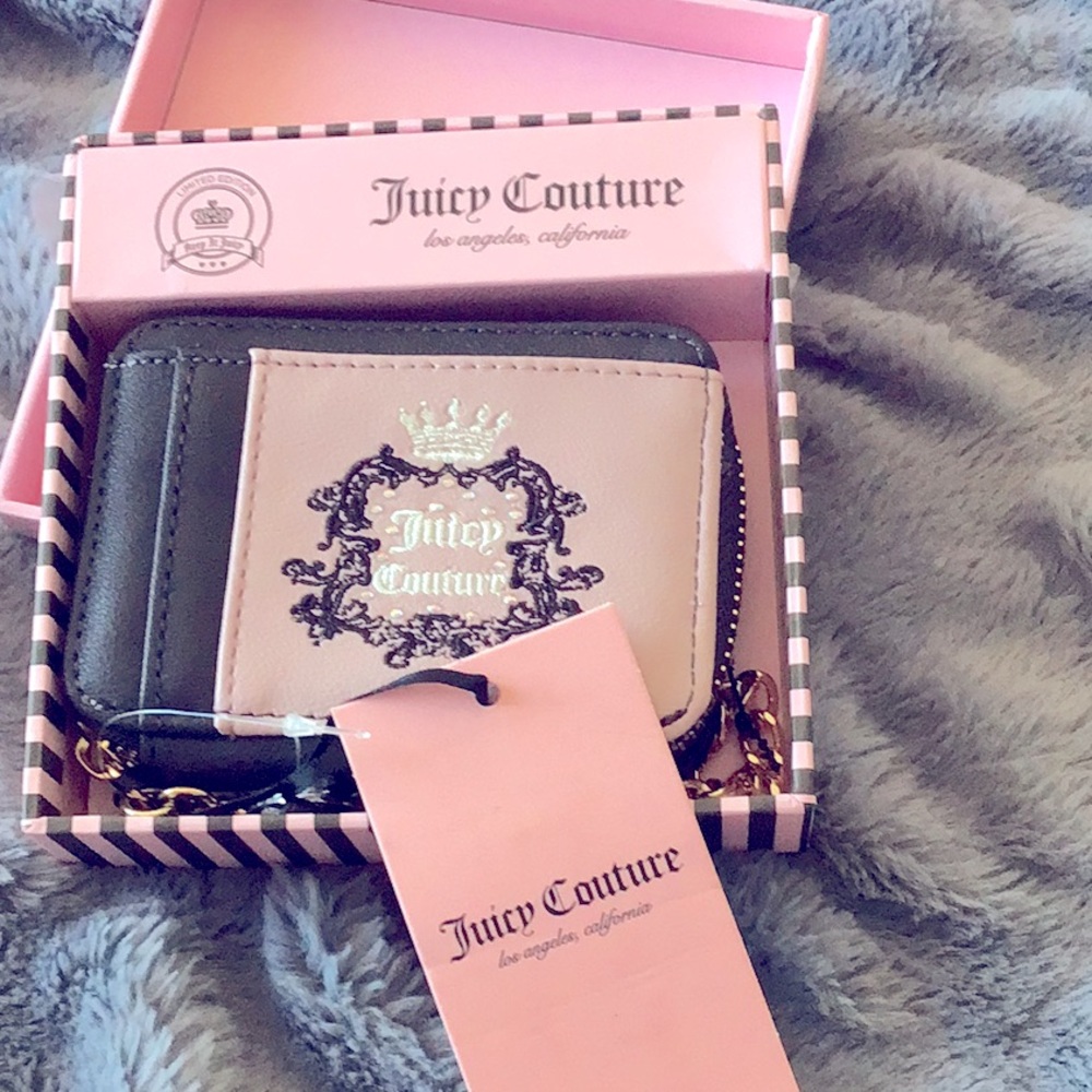Gift Idea Juicy Couture Dusty Blush Pink Heritage Small Credit Card Wallet NWT